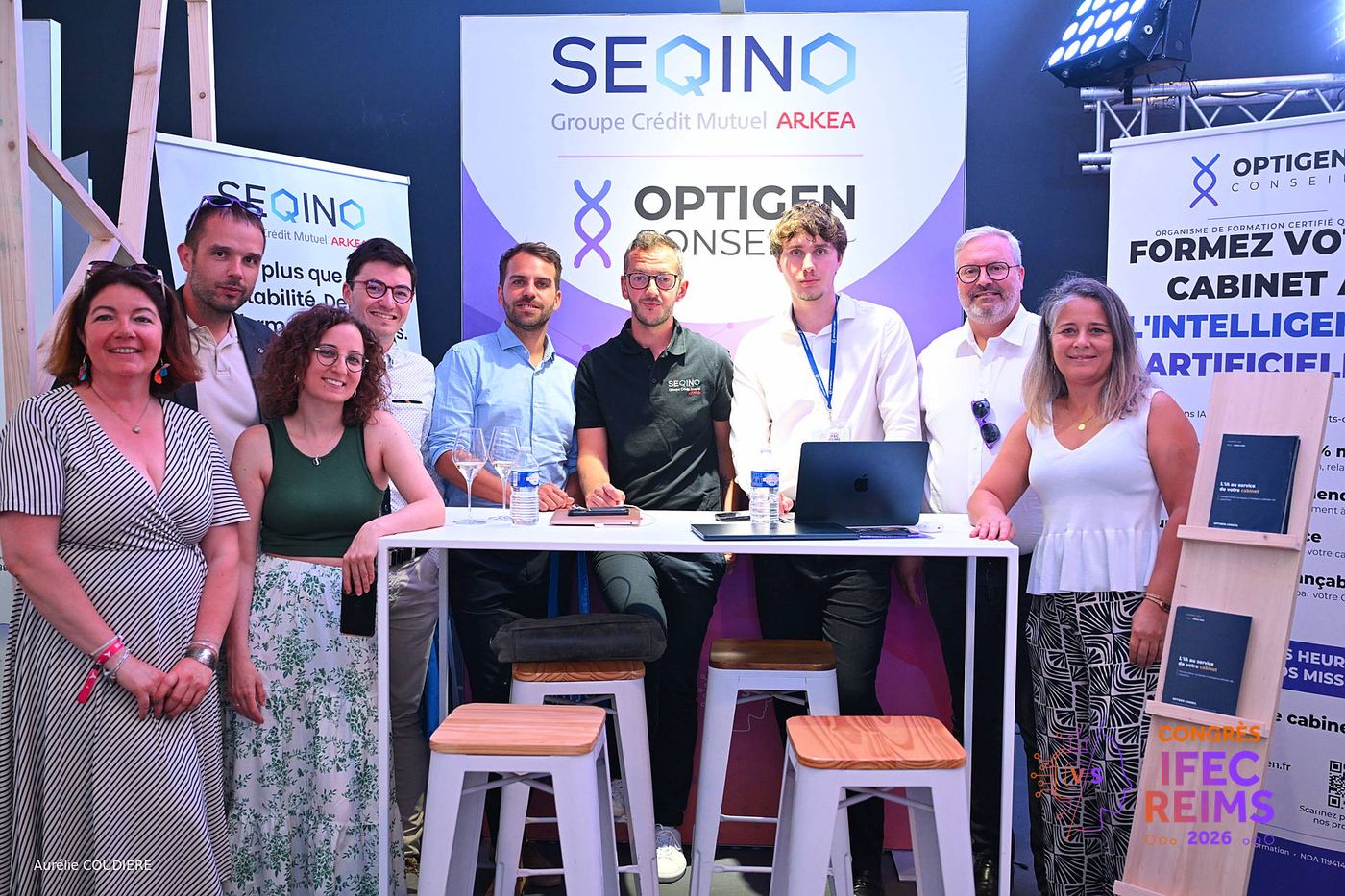 L'équipe OPTIGEN CONSEIL et SEQINO sur leur stand au congrès IFEC de Reims 2026